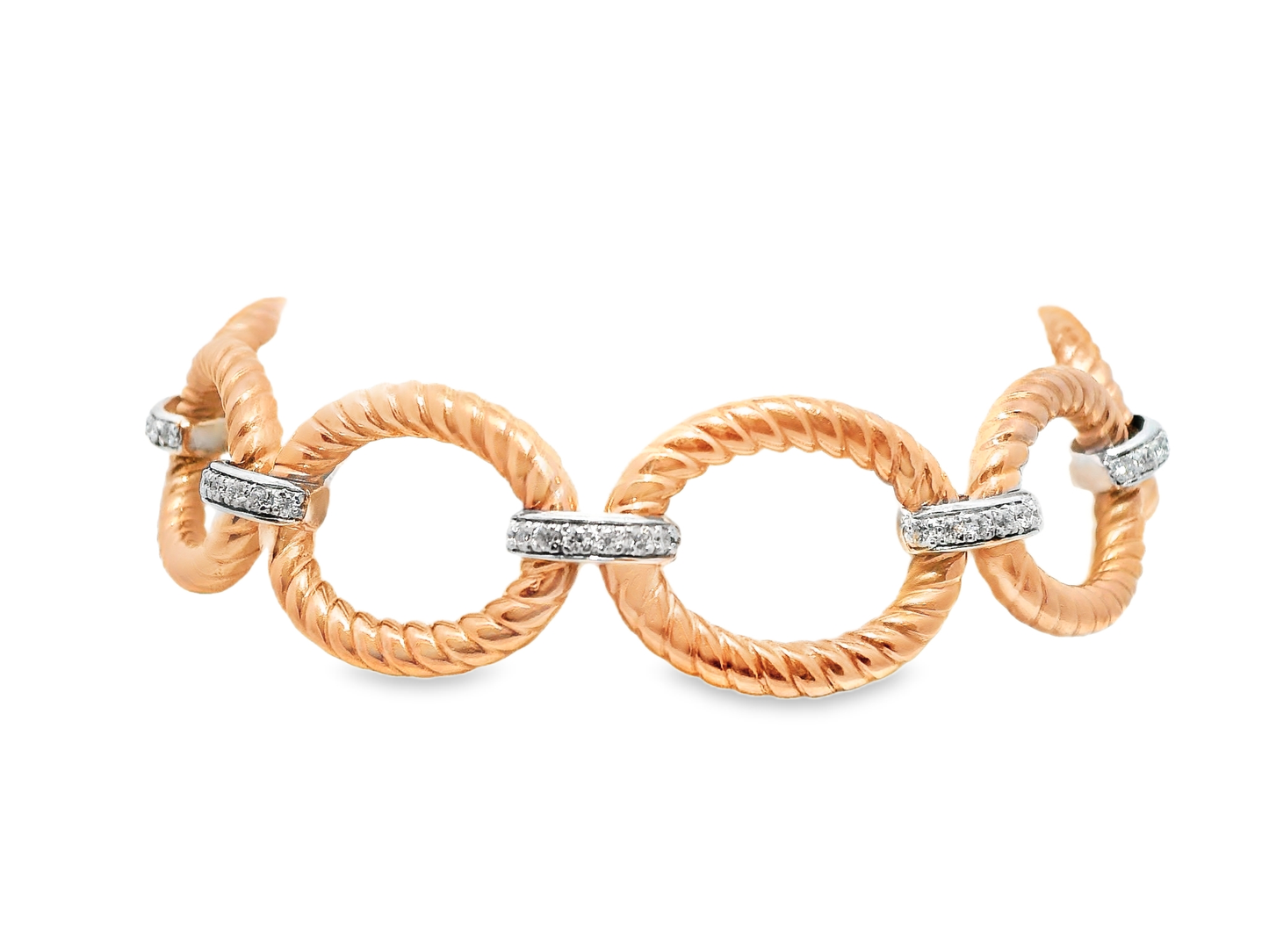 0.72CT Diamond Bracelet 14k Rose Gold