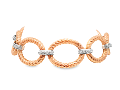 0.72CT Diamond Bracelet 14k Rose Gold