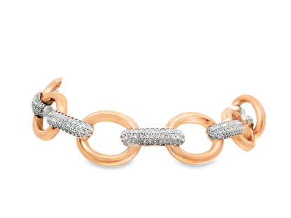 2.07CT Diamond Bracelet 14k Rose Gold