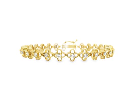 1.06CT Diamond Bracelet 14k Yellow Gold