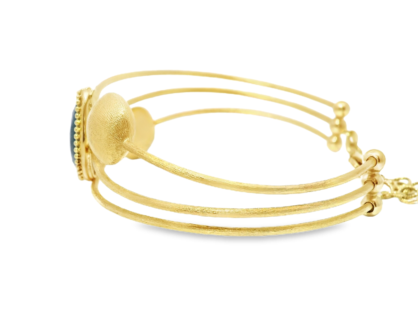 Blue Sapphire Fashion Bangle 14k Yellow Gold