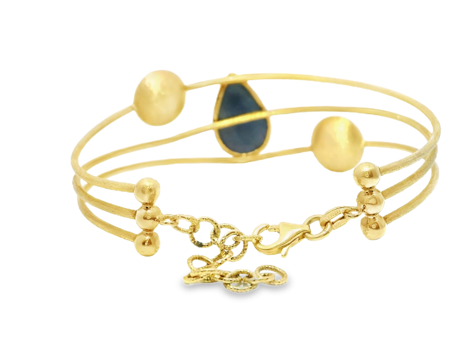 Blue Sapphire Fashion Bangle 14k Yellow Gold