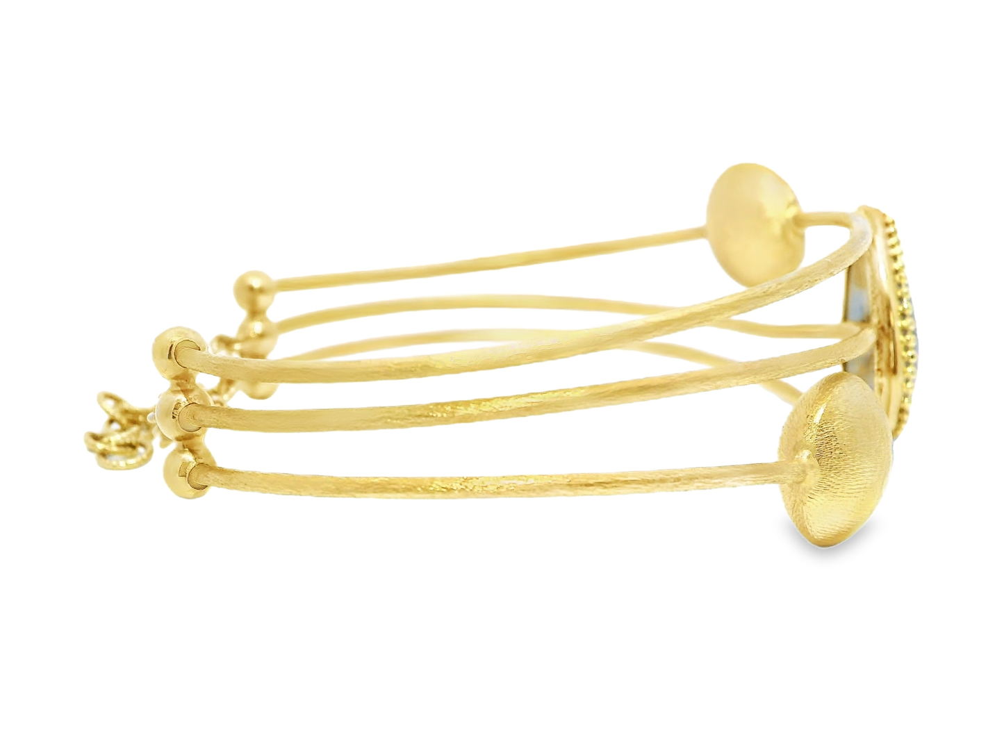 Blue Sapphire Fashion Bangle 14k Yellow Gold