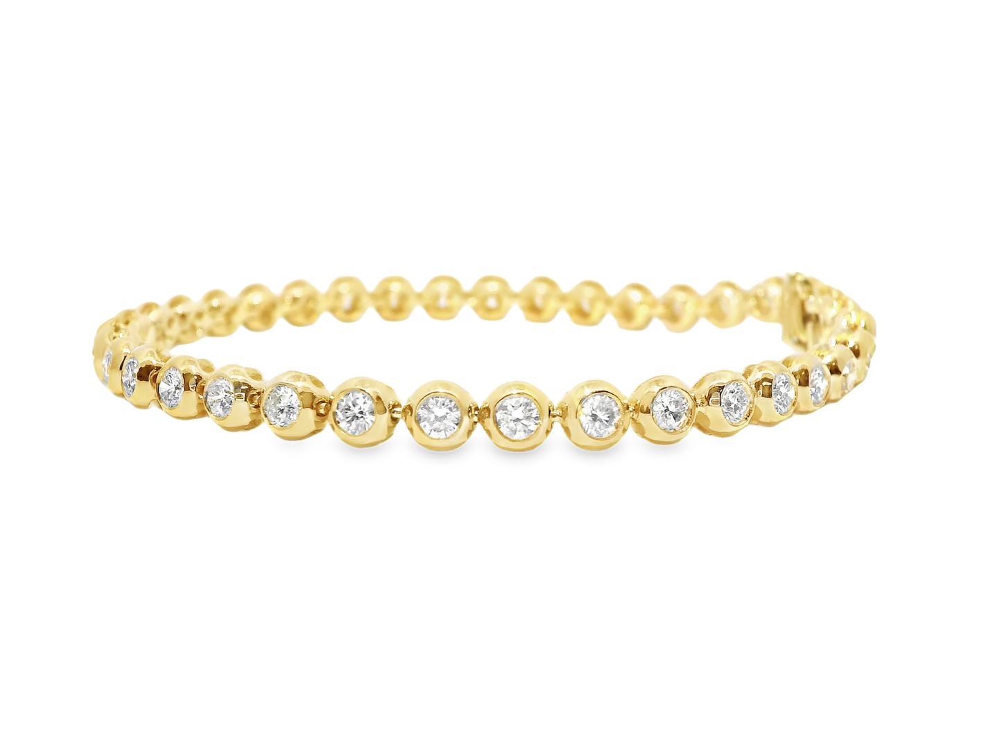 2.98CT Diamond Bezel Bracelet 14k Yellow Gold