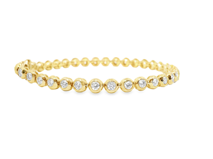 2.98CT Diamond Bezel Bracelet 14k Yellow Gold