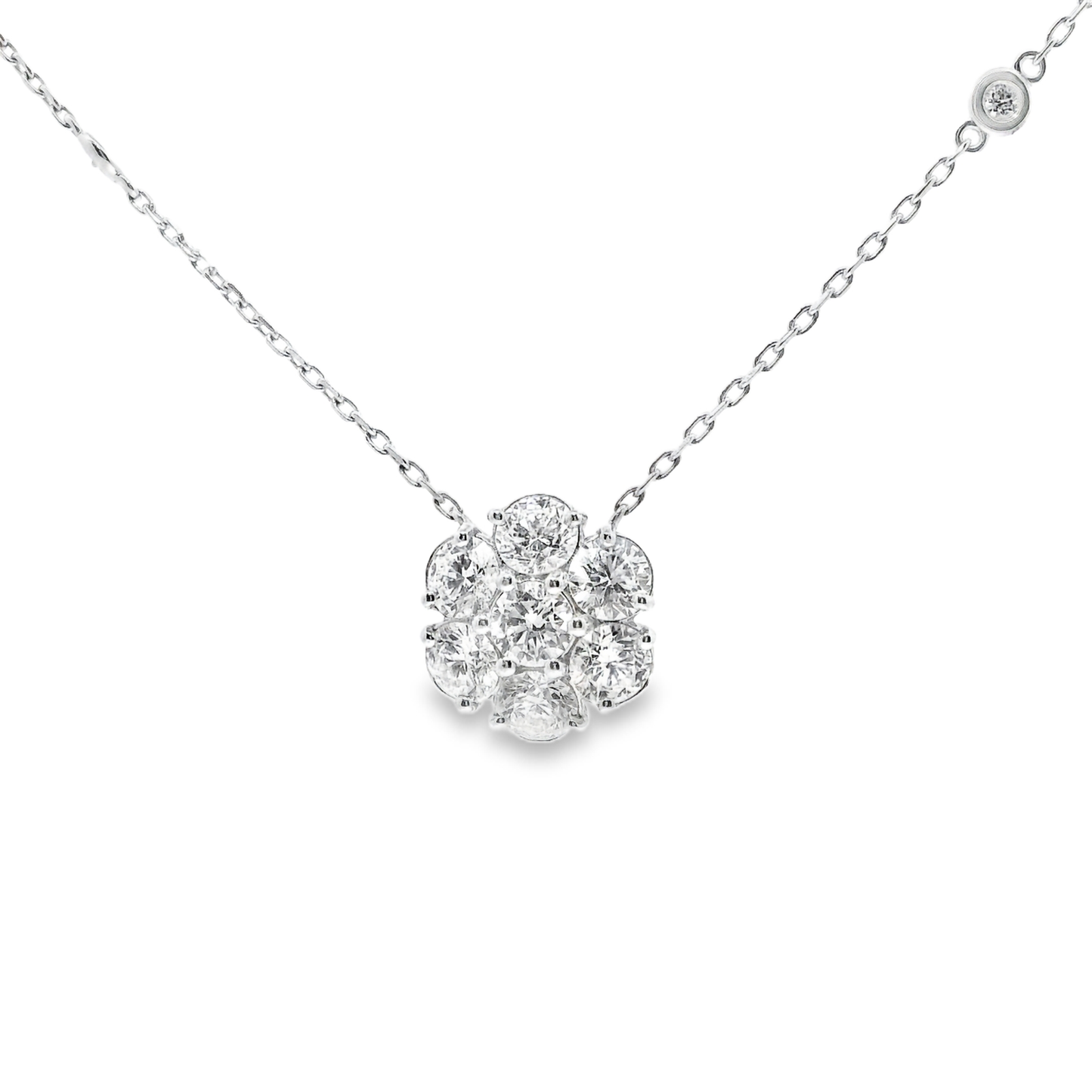 2.35CT Diamond Pendant 14k White Gold