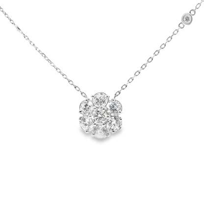 2.35CT Diamond Pendant 14k White Gold