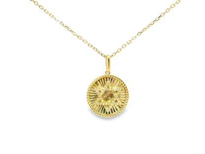 0.12CT Diamond Pendant 14k Yellow Gold