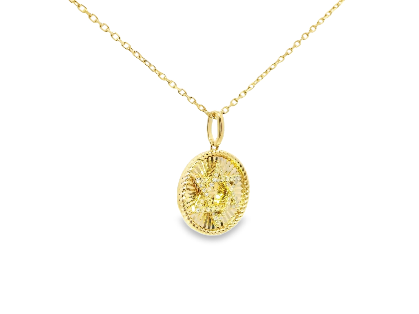 0.12CT Diamond Pendant 14k Yellow Gold