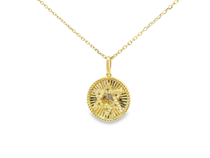 0.12CT Diamond Pendant 14k Yellow Gold
