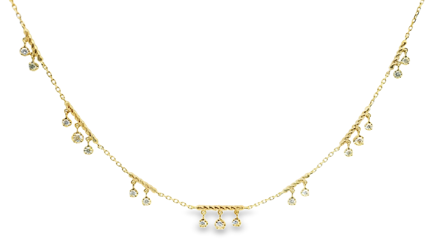 0.58CT Diamond Pendant 14k Yellow Gold