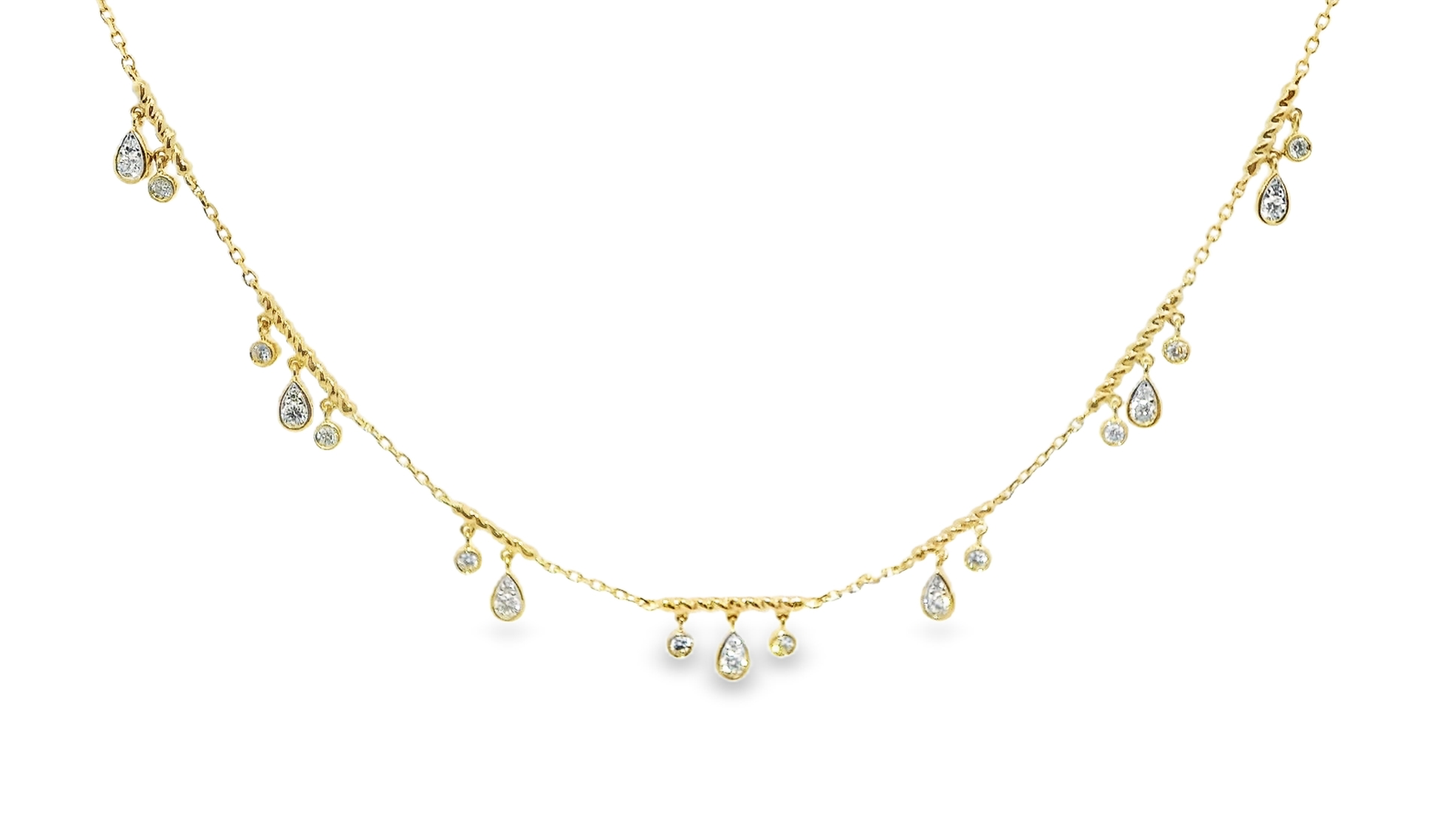 0.68CT Diamond Pendant 14k Yellow Gold