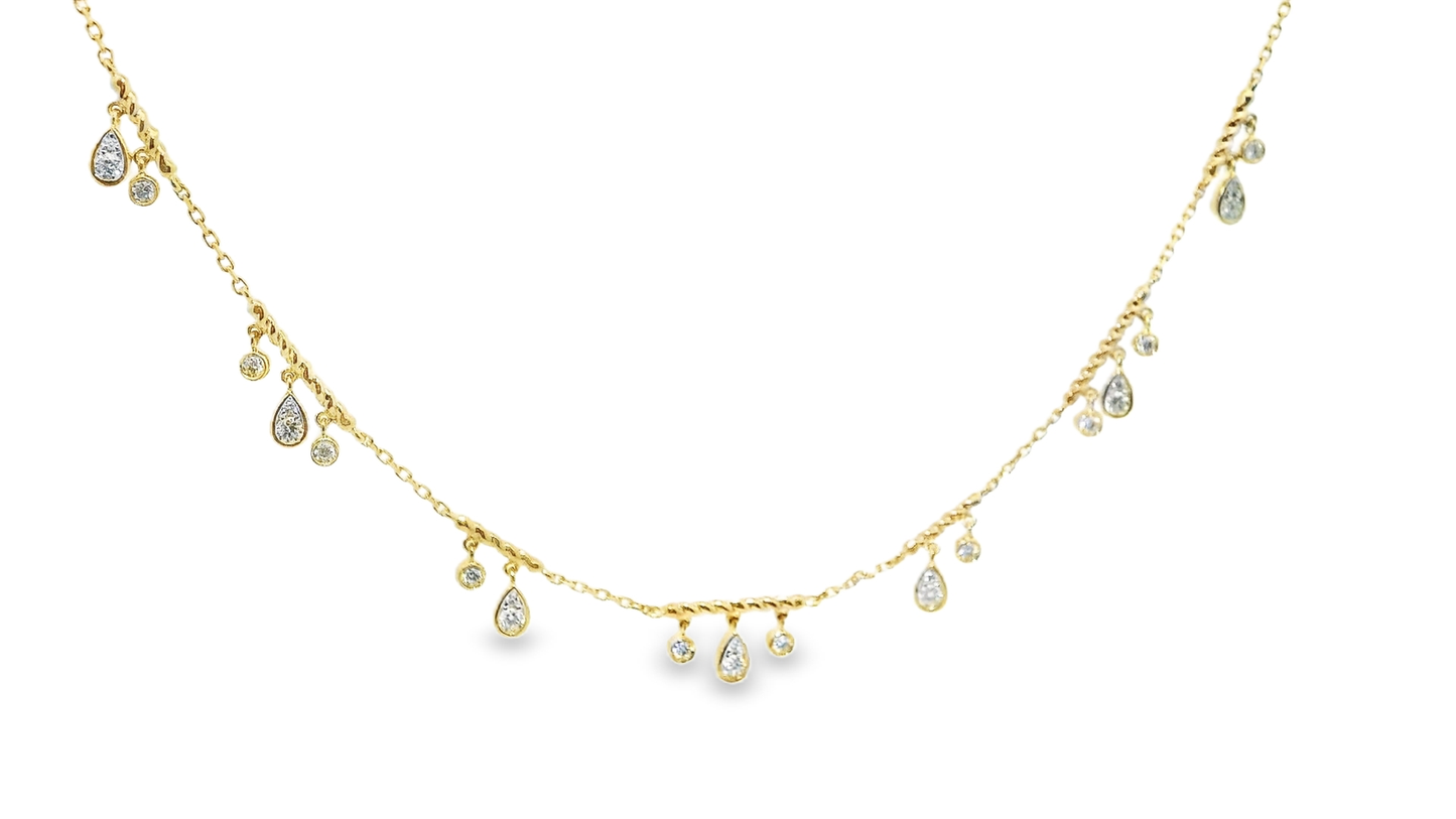 0.68CT Diamond Pendant 14k Yellow Gold