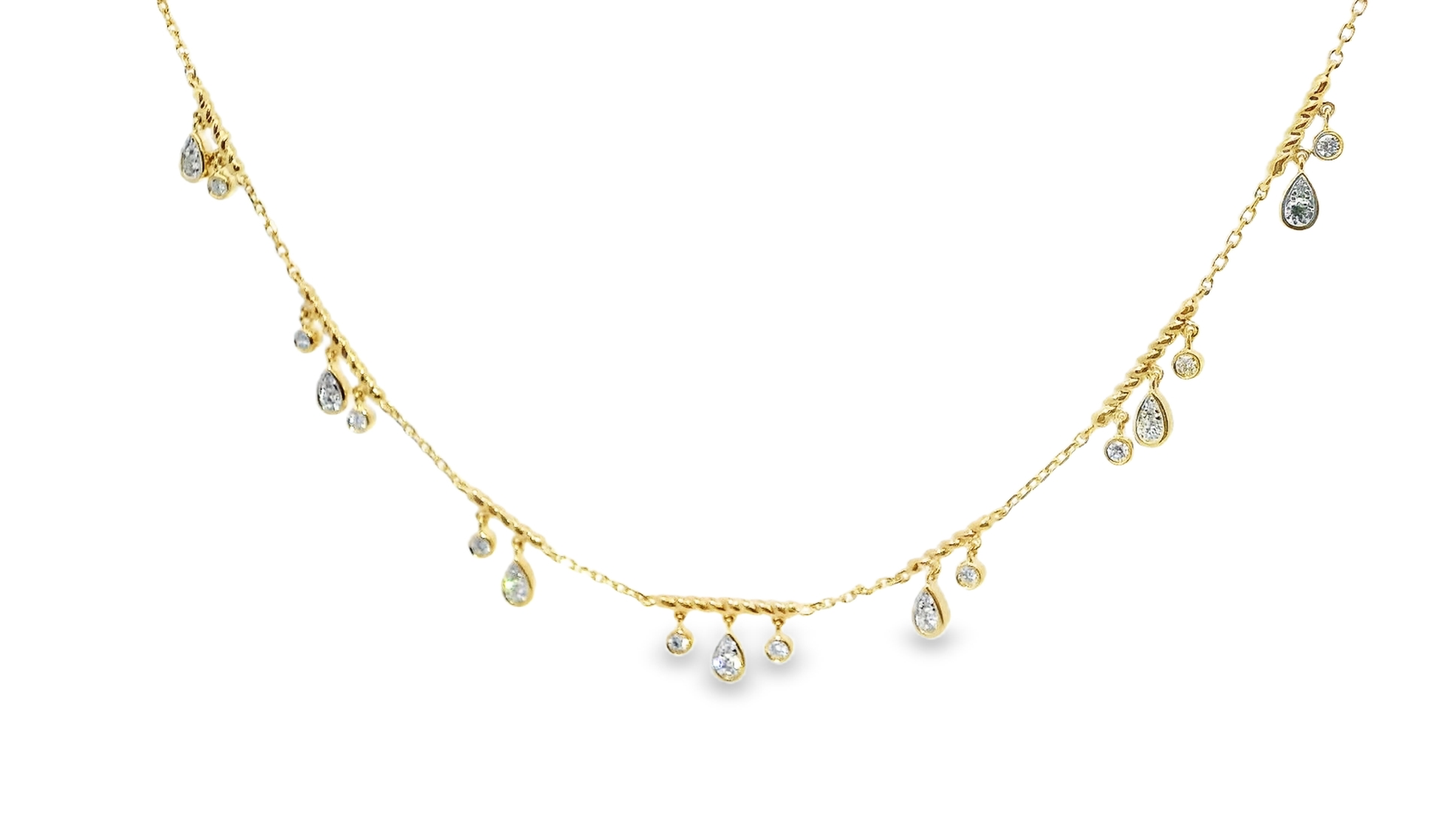 0.68CT Diamond Pendant 14k Yellow Gold