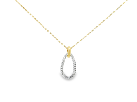 0.20CT Diamond Pendant 14k Yellow Gold