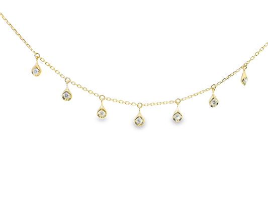 0.39CT Diamond Pendant 14k Yellow Gold