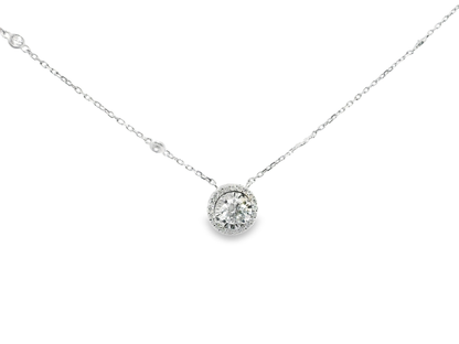 0.19CT Diamond 1.26CT Lab Diamond Pendant 14k White Gold