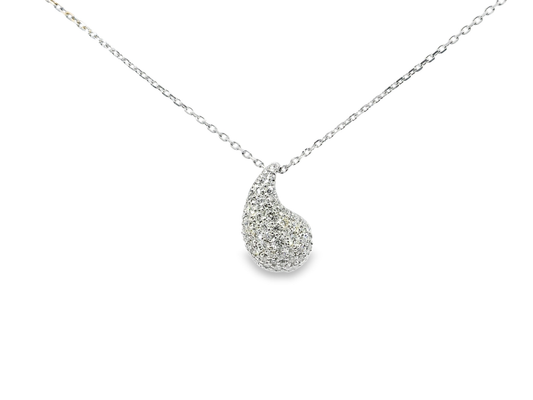 1.11CT Diamond Pendant 14k White Gold