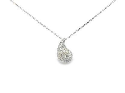 1.11CT Diamond Pendant 14k White Gold