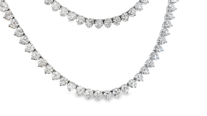 36.28CT Lab Diamond Necklace 14k White Gold