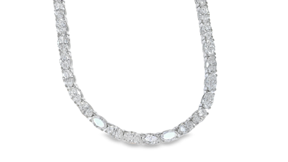 15.38CT Lab Diamond Necklace 14k White Gold