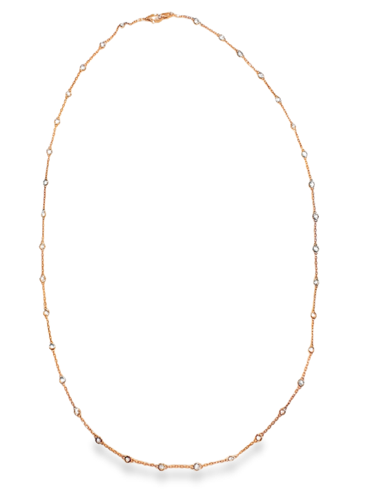 1.39CT Diamond Necklace 14k Rose Gold