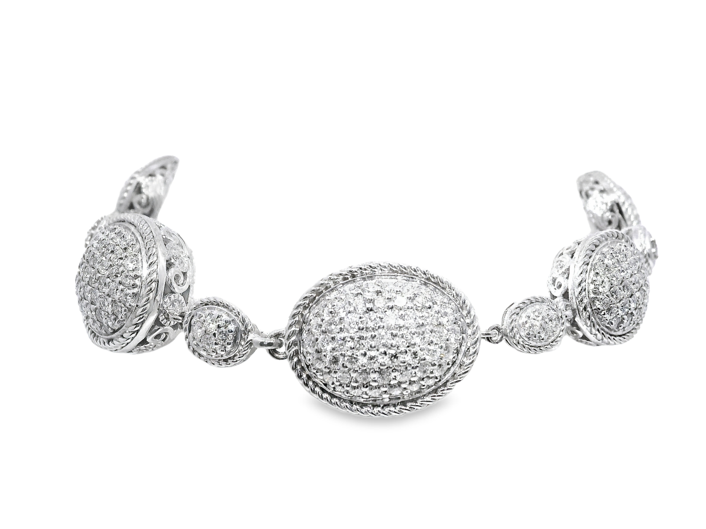 4.95CT Diamond Fashion Bracelet 14k White Gold