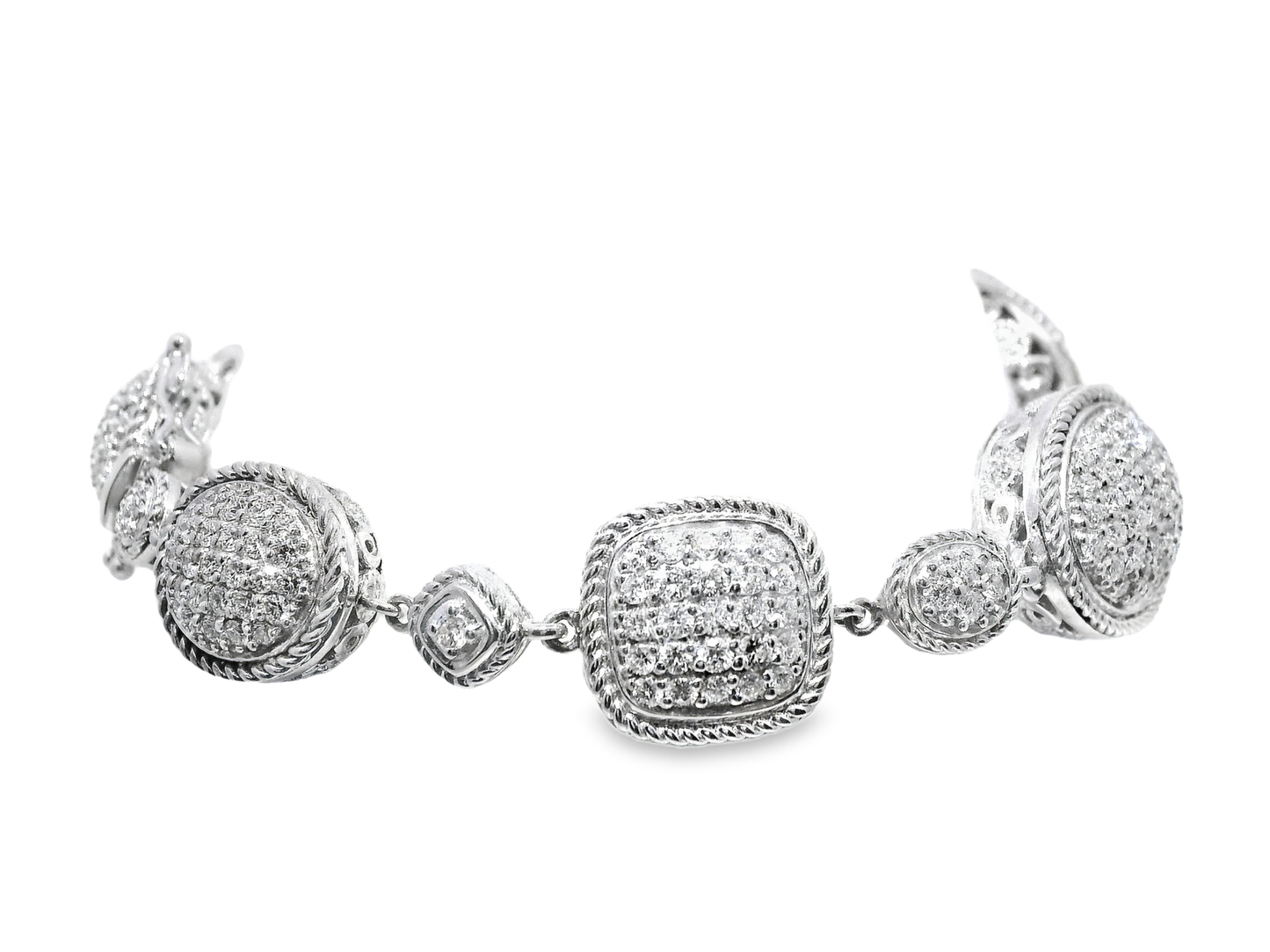 4.95CT Diamond Fashion Bracelet 14k White Gold