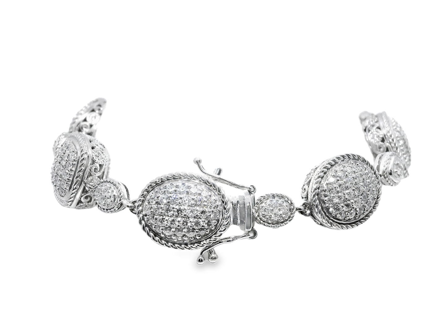 4.95CT Diamond Fashion Bracelet 14k White Gold