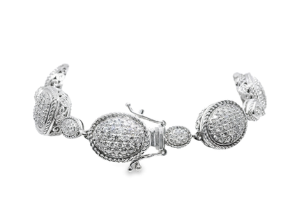 4.95CT Diamond Fashion Bracelet 14k White Gold