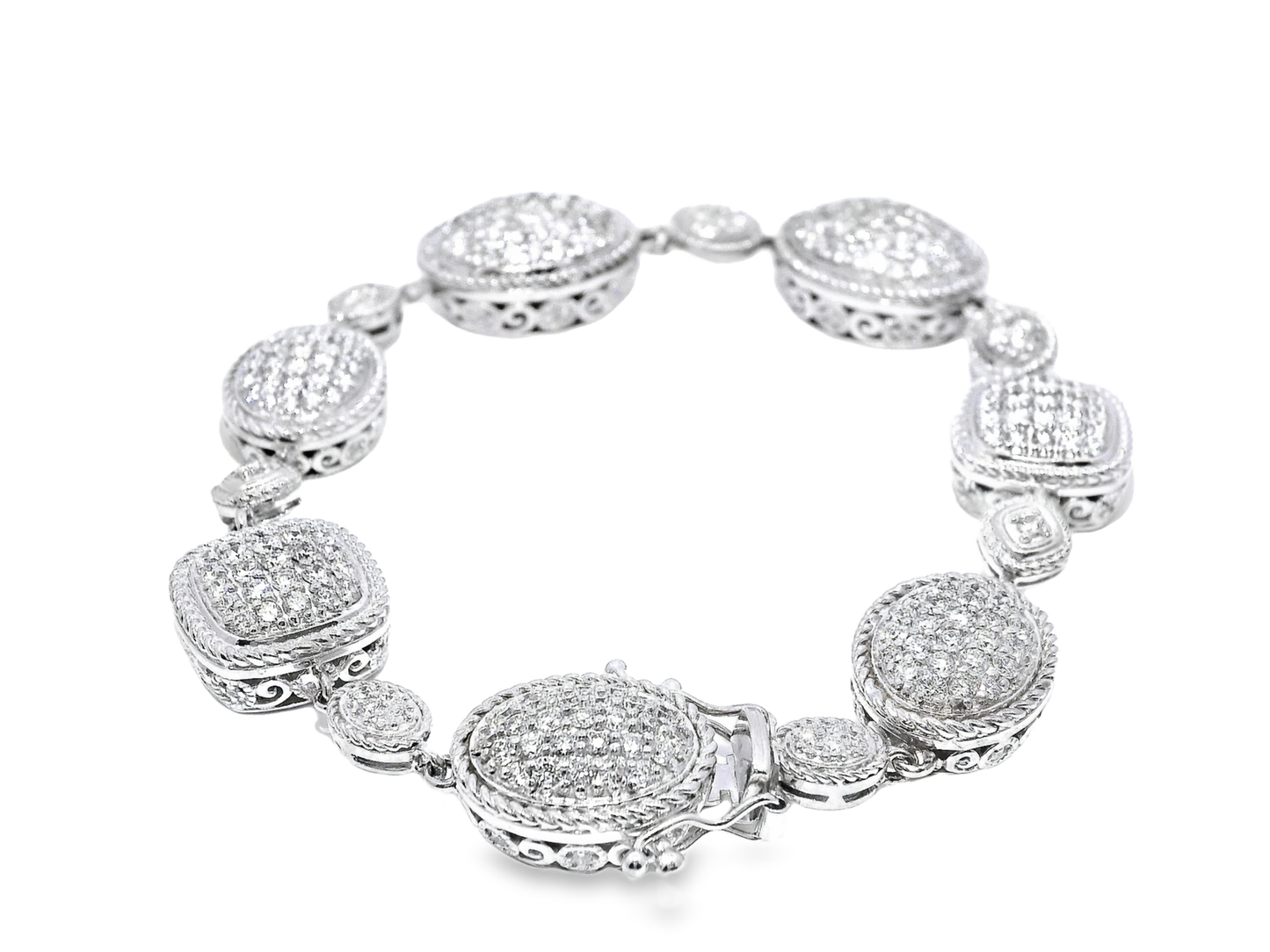 4.95CT Diamond Fashion Bracelet 14k White Gold