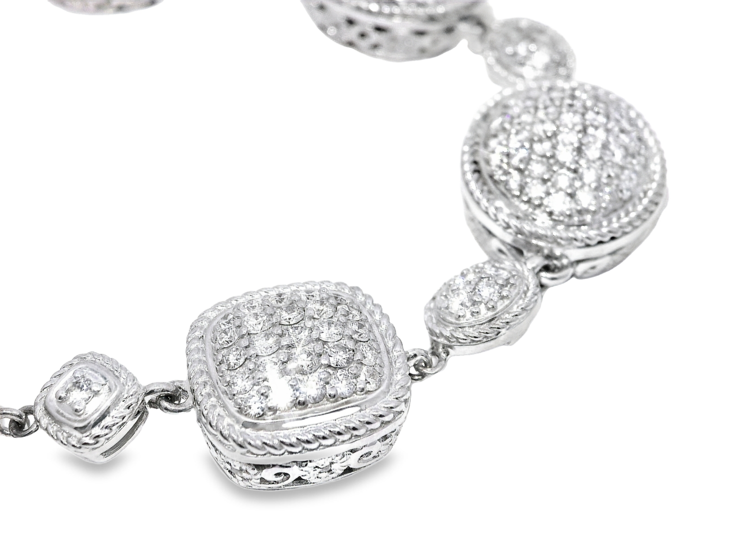 4.95CT Diamond Fashion Bracelet 14k White Gold