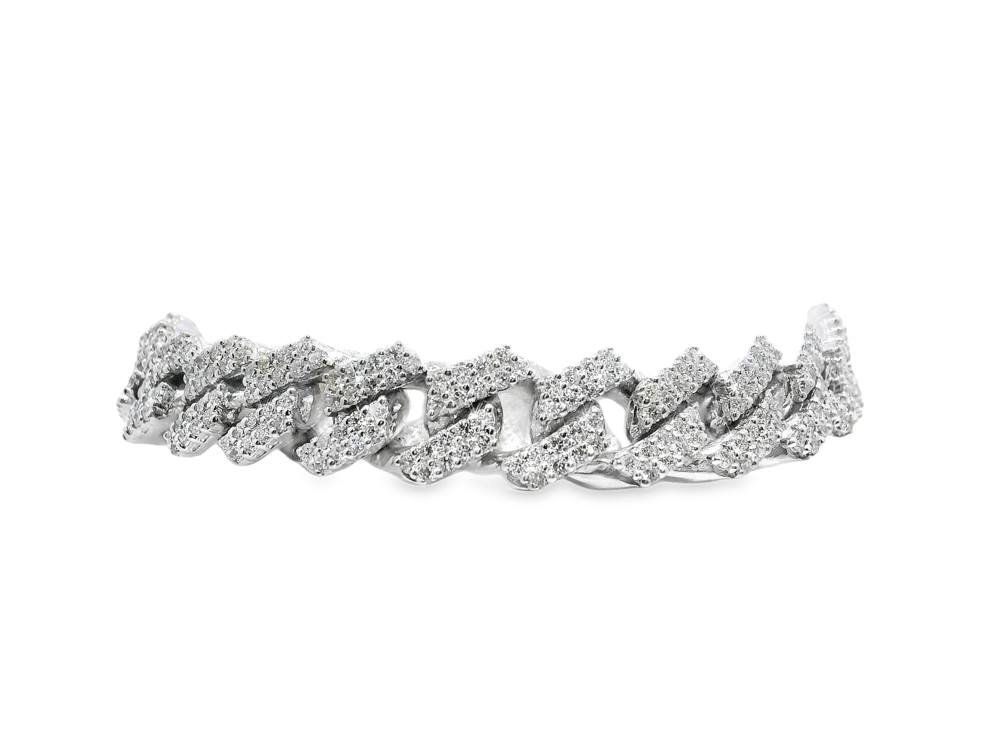 6.30CT Diamond Chain Link Bracelet 14k White Gold