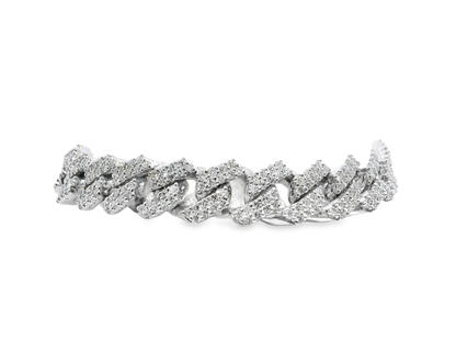 6.30CT Diamond Chain Link Bracelet 14k White Gold