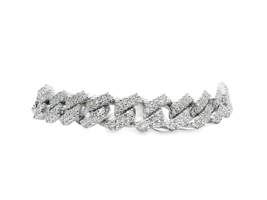 6.30CT Diamond Chain Link Bracelet 14k White Gold