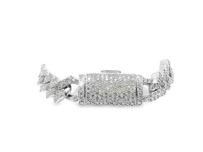 6.30CT Diamond Chain Link Bracelet 14k White Gold