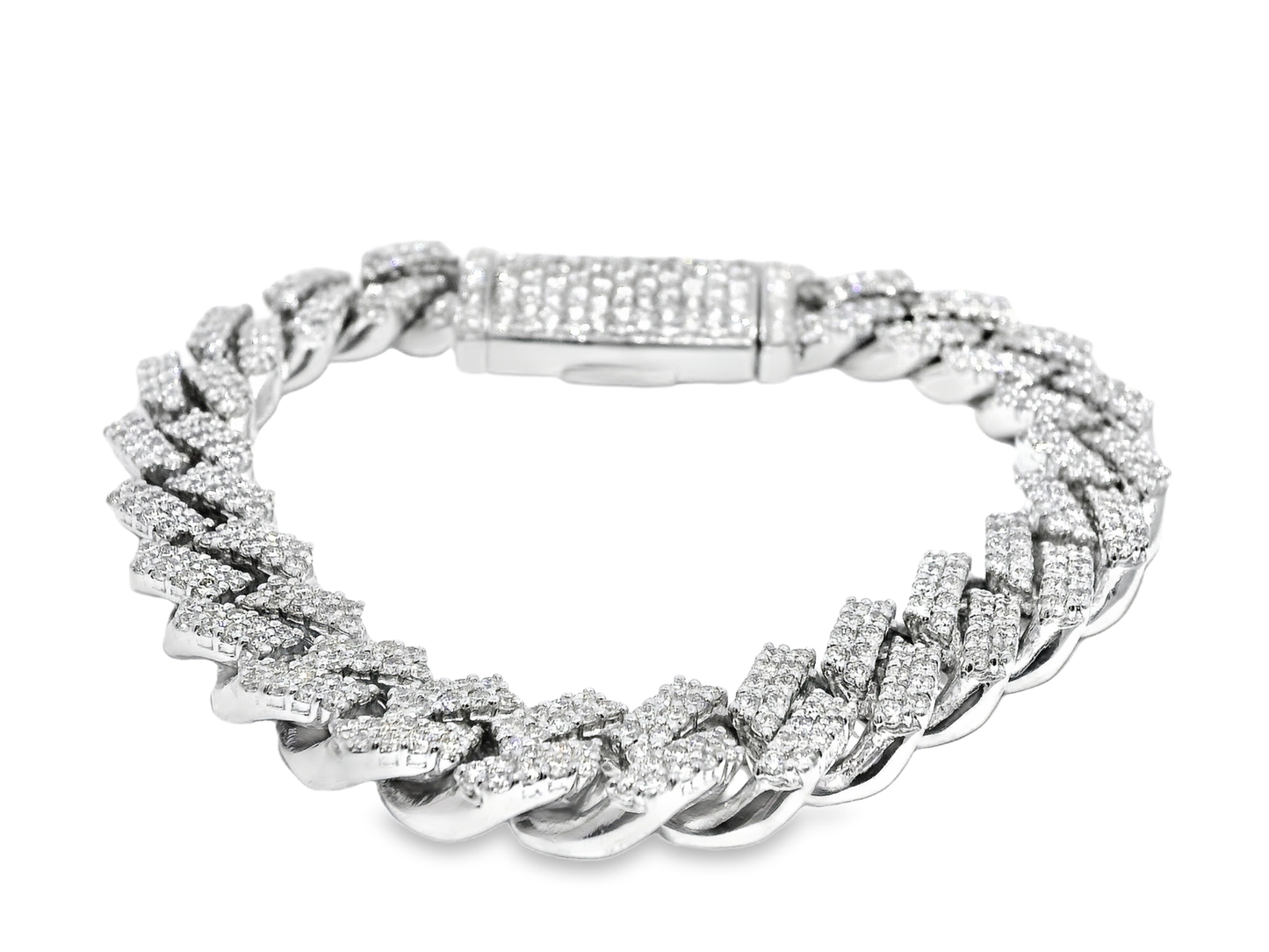 6.30CT Diamond Chain Link Bracelet 14k White Gold