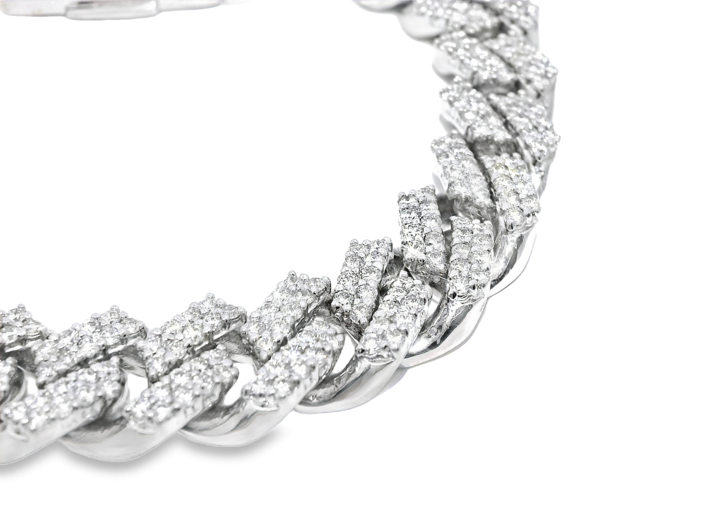 6.30CT Diamond Chain Link Bracelet 14k White Gold