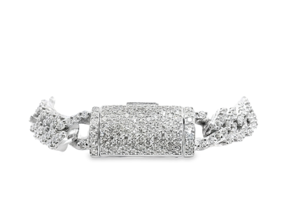 7.10CT Diamond Chain Link Bracelet 14k White Gold