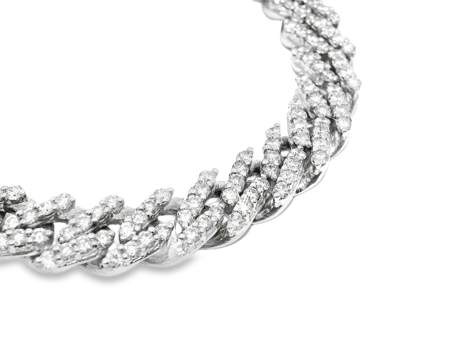 7.10CT Diamond Chain Link Bracelet 14k White Gold