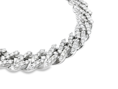 7.10CT Diamond Chain Link Bracelet 14k White Gold