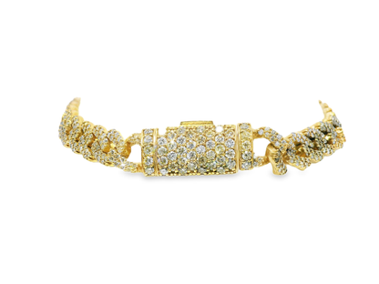 4.02CT Diamond Chain Link Bracelet 14k Yellow Gold