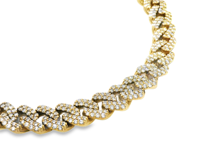 4.02CT Diamond Chain Link Bracelet 14k Yellow Gold