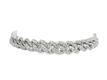 4.40CT Diamond Chain Link Bracelet 14k White Gold
