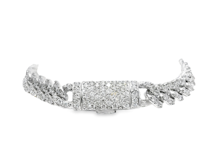 4.40CT Diamond Chain Link Bracelet 14k White Gold
