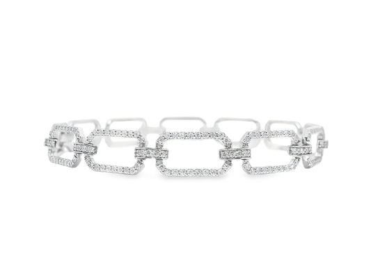 0.98CT Diamond Bracelet 14k White Gold
