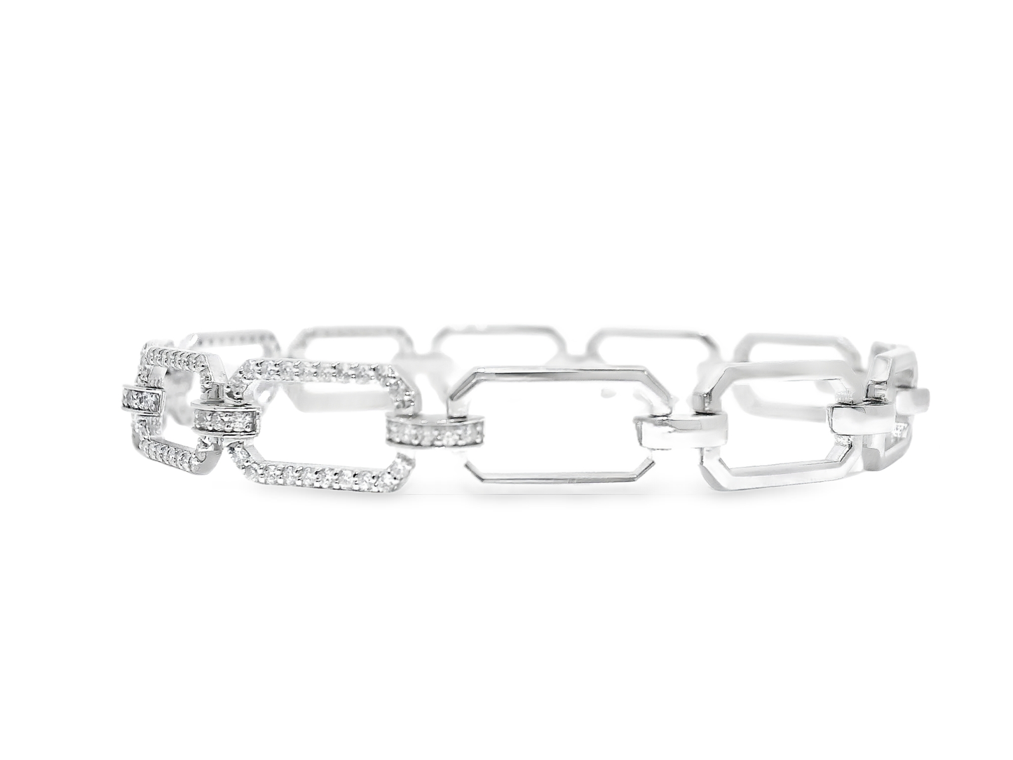 0.98CT Diamond Bracelet 14k White Gold