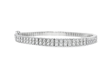4.32CT Diamond 2 Row Tennis Bracelet 14k White Gold