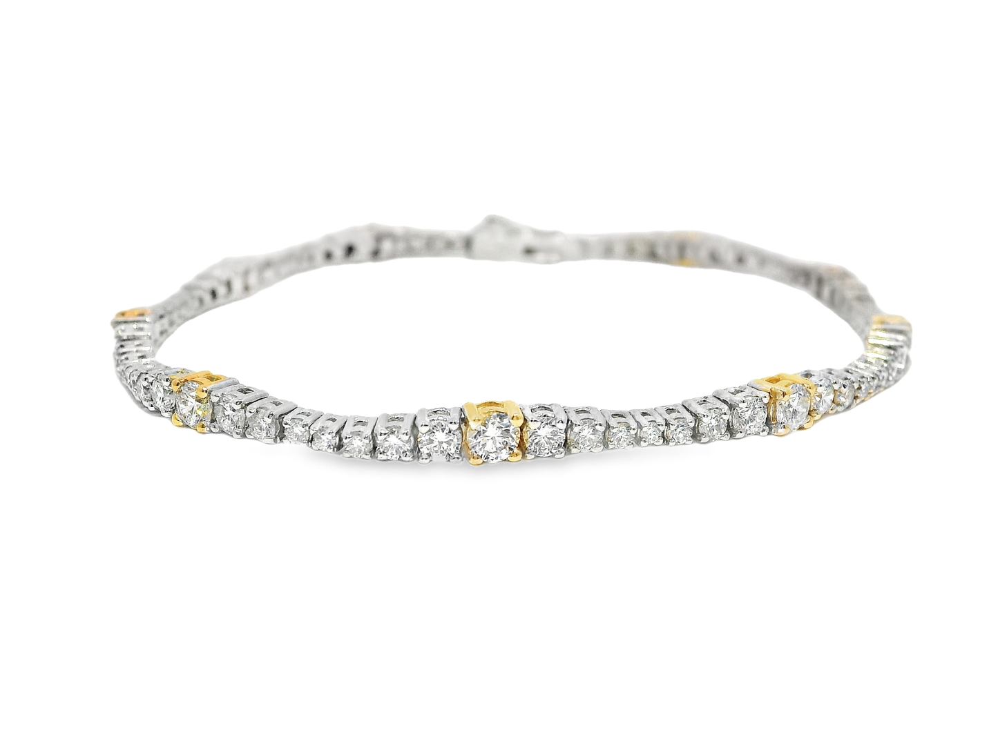 2.69CT Diamond Bracelet 18k Two Tone