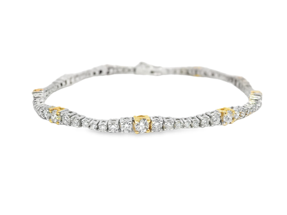 2.69CT Diamond Bracelet 18k Two Tone
